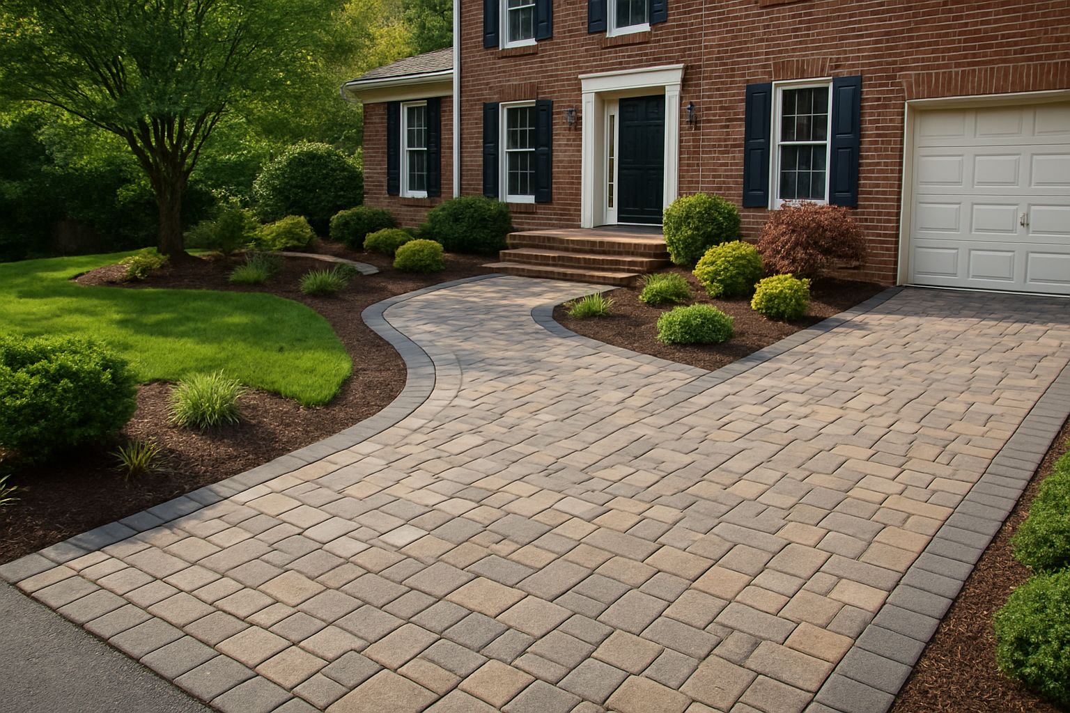 Detailed paver work for outdoor paths and living spaces