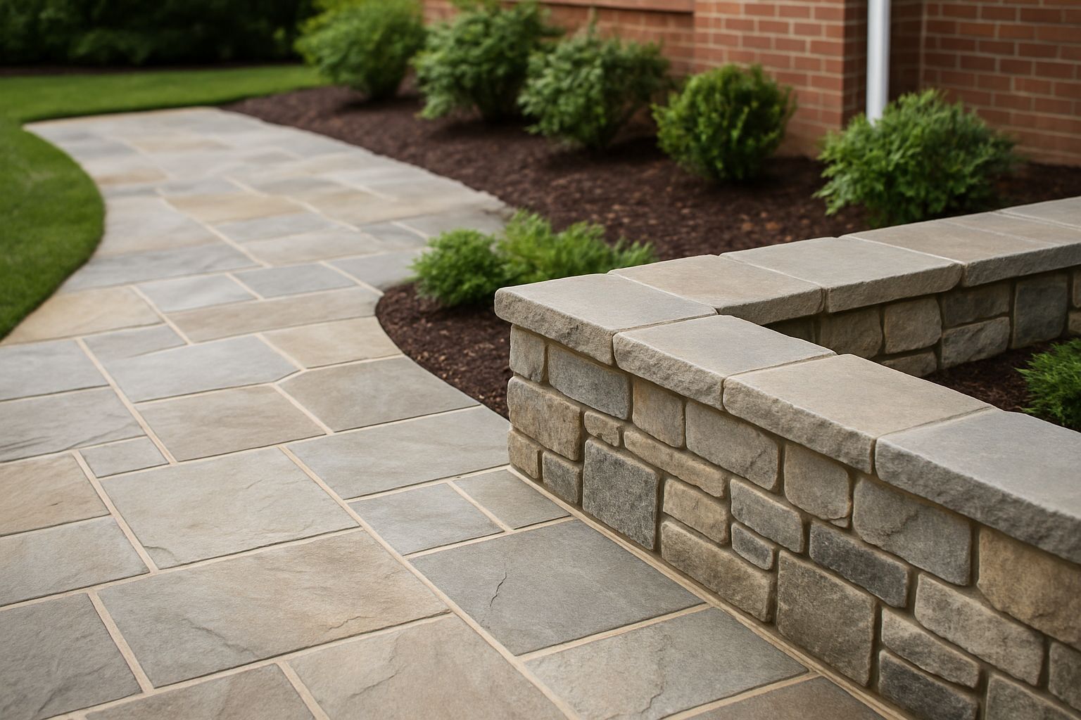 Custom stonework showing masonry texture and craftsmanship